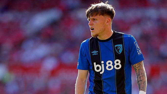Ben Gannon-Doak of Bournemouth looks on during the Premier League match between Nottingham Forest and Bournemouth at City Ground.