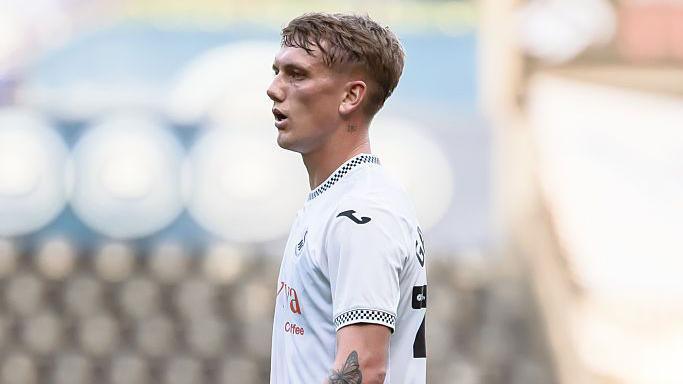 Ethan Galbraith in action for Swansea