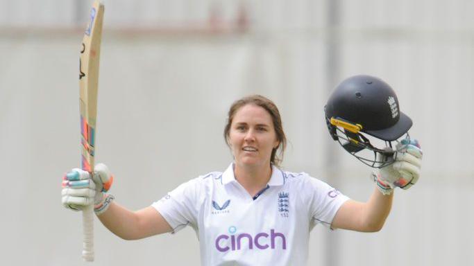 Nat Sciver-Brunt celebrates her Test century v South Africa