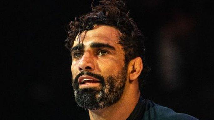 Brazil's Jiu-jitsu champ Leandro Lo competes during the BJJBET Selection competition in Sao Paulo, Brazil, on August 2, 2021.