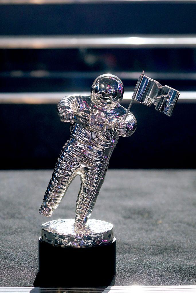 MTV Moon Man statue on display.