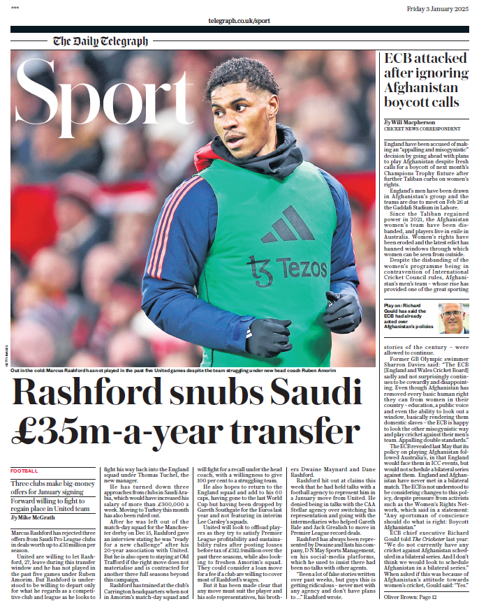 Telegraph back page