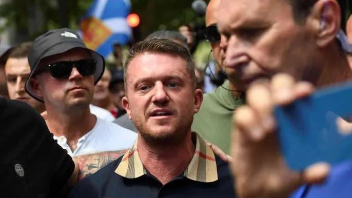 Stephen Yaxley-Lennon, who uses the alias Tommy Robinson, at a London rally in July 2024