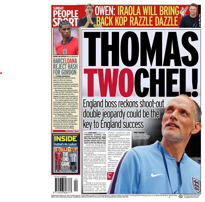 Sunday People back page
