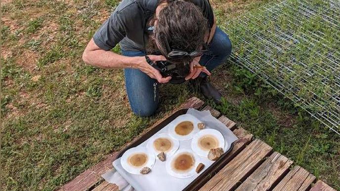 Jude taking photographs on location