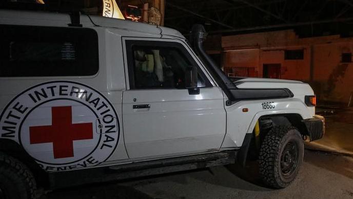 A Red Cross vehicle in the Gaza Strip. Photo: 15 October 2025