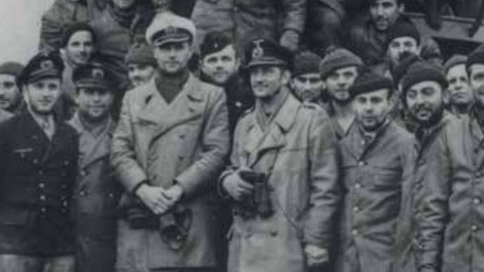 a black and white image of a group of German sailors