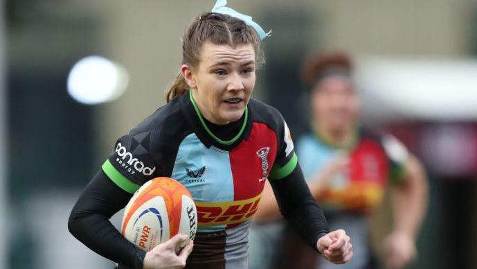 Beth Wilcock with the ball