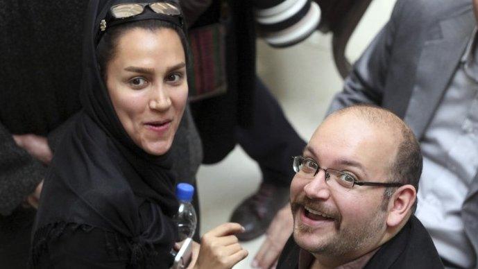 Yeganeh Salehi with husband Jason Rezaian on 11 April 2013