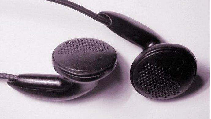 A pair of black headphones