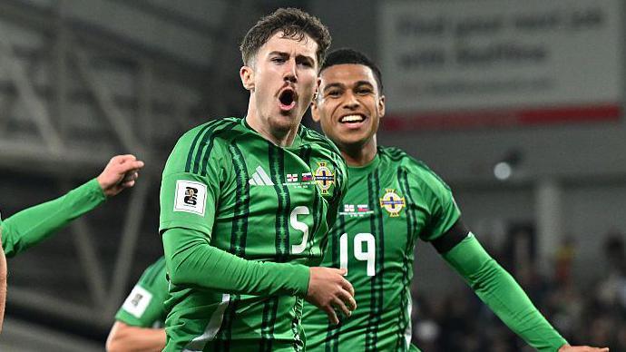 Northern Ireland players Trai Hume and Shea Charles