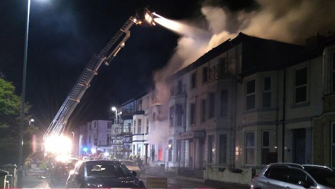 A fire in a derelict hotel in Great Yarmouth, Norfolk