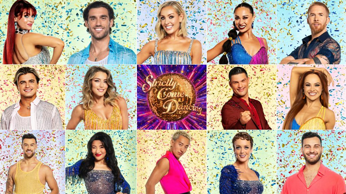 A composite image of Dianne Buswell, Julian Caillon, Amy Dowden, Katya Jones, Neil Jones, Nikita Kuzmin, Jowita Przystał, Aljaž Škorjanec, Alexis Warr, Kai Widdrington, Nancy Xu, Carlos Gu, Lauren Oakley and Vito Coppola.