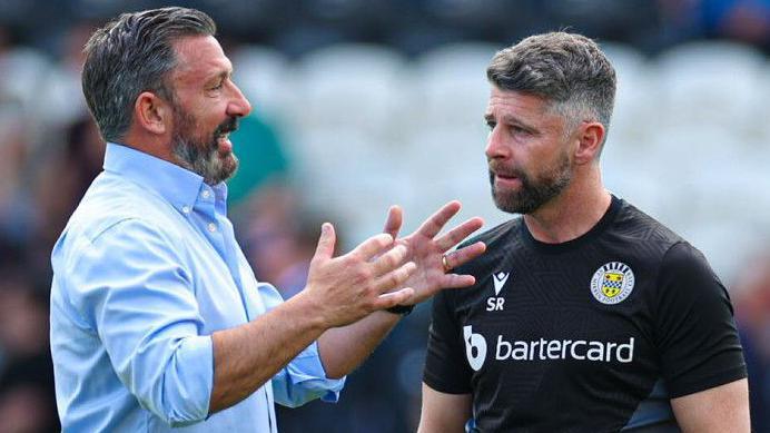 Hearts' Derek McInnes and St Mirren's Stephen Robinson