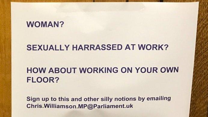 Notice put on Chris Williamson's door