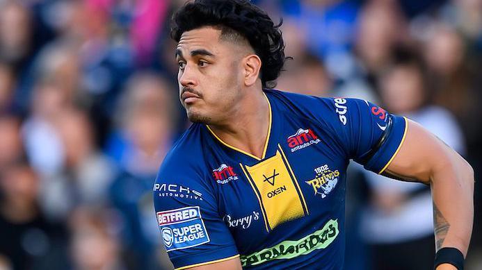 Samoa prop Keenan Palasia in Super League action for Leeds Rhinos against St Helens last month at Headlingley.
