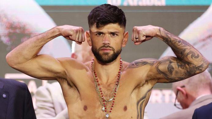 Joe Cordina at a weigh-in in 2024 