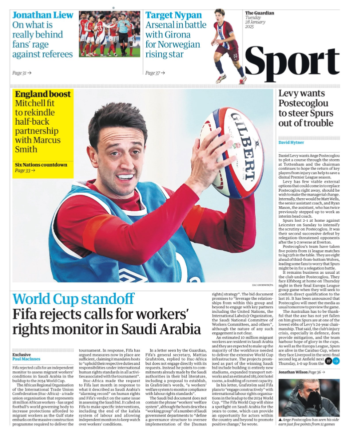 Guardian back page