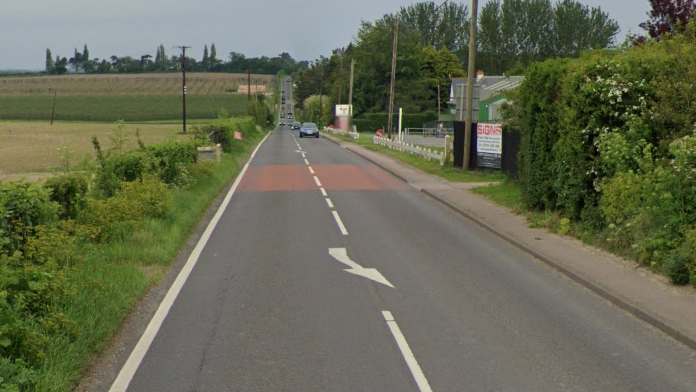 A Google Street image of the A257 near Shatterling in Kent.