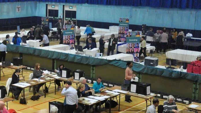 Election counters durig the 2020 Guernsey general election