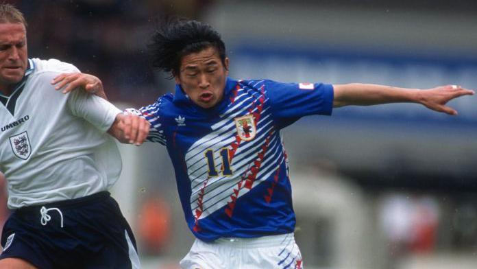 Kazuyoshi Miura playing England in 1995