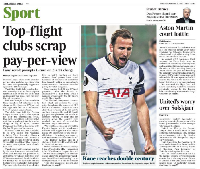 Friday's Times back page