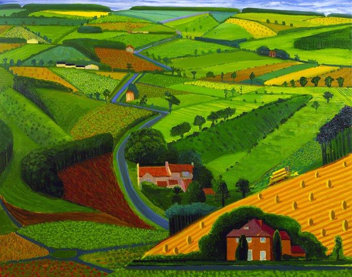 The Road across the Wolds, 1997 by David Hockney