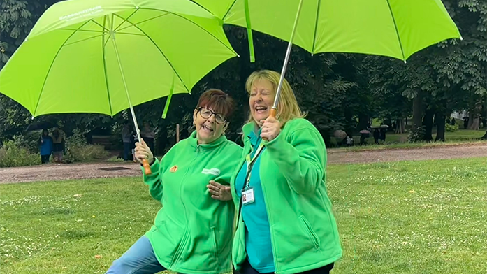 Two of the Ipswich and East Suffolk Samaritans volunteers at an event