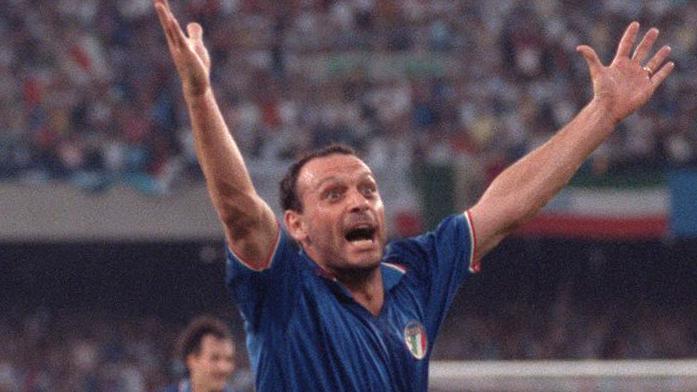 Toto Schillaci in action for Italy.