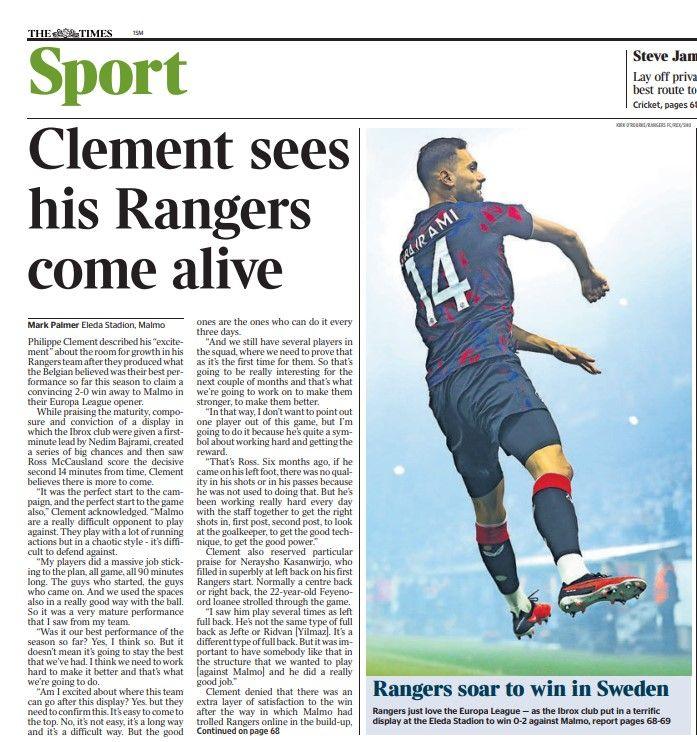 The back page of the Scottish edition of The Times on 270924