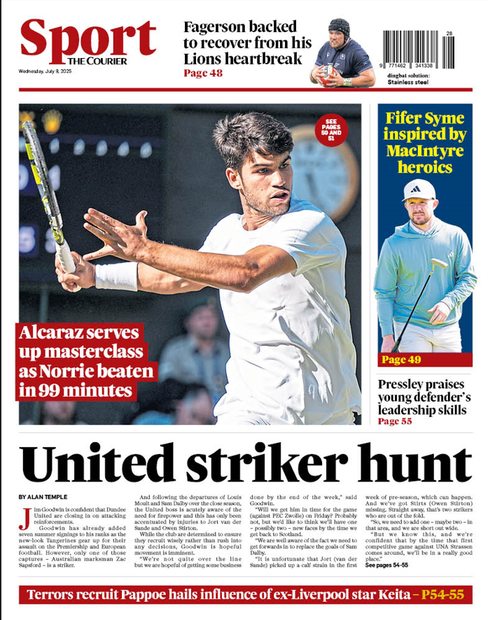 Courier back page on Wednesday 9th July 2025