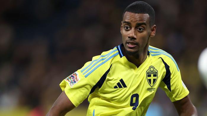 Alexander Isak playing for Sweden