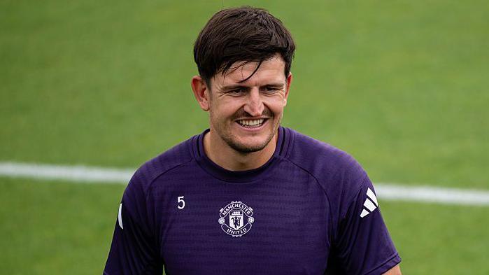 Harry Maguire in Manchester United training