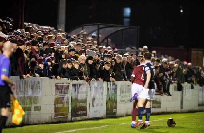 Fans at a Linlithgow Rose cup tie