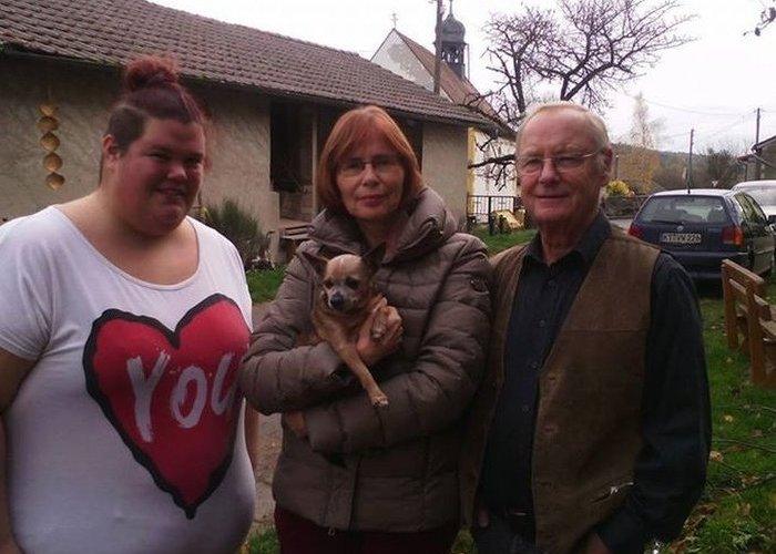 Charlie with his owners