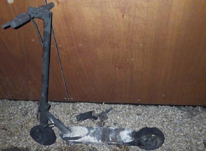 Burnt out e-scooter