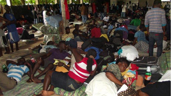 Immigrants in a shelter in Brasileia