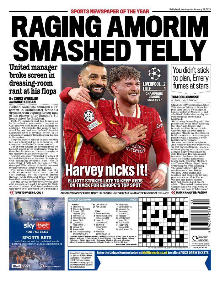 The back page of the Daily Mail