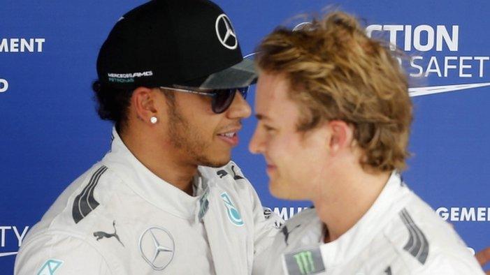 Lewis Hamilton (left) and Nico Rosberg