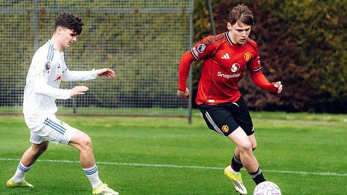 Manchester United midfielder Jack Moorhouse in action in Premier League 2