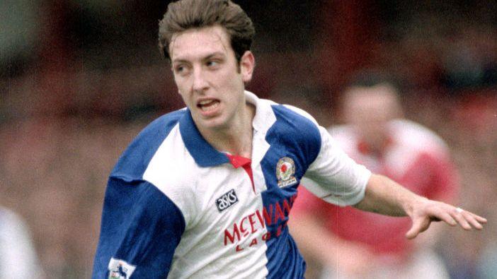 Jason Wilcox playing for Blackburn Rovers in 1993