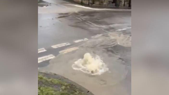 Water coming out of drainage holes