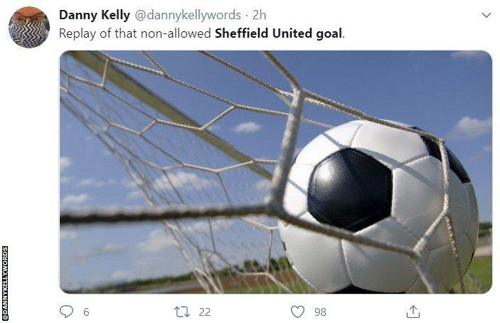 A tweet on Sheffield United's non goal