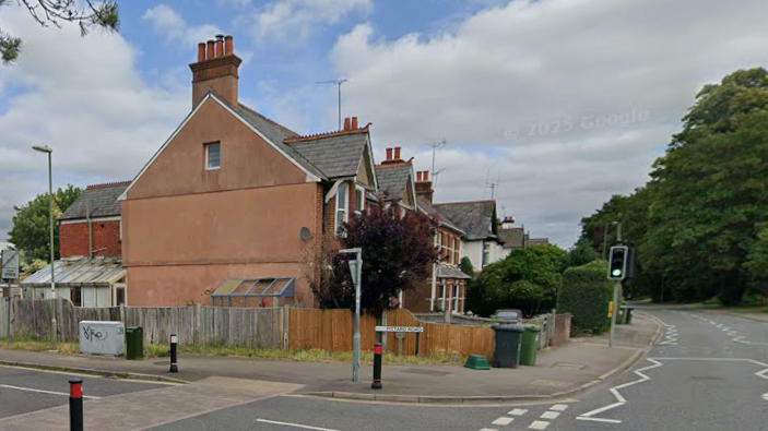A Google Maps picture of Winchester Road and Pittard Road, residential streets in Basingstoke.