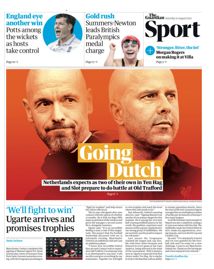 Back page of the Guardian