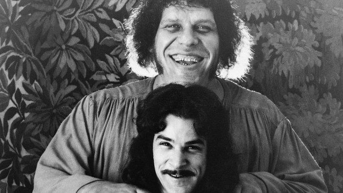 Andre the Giant, top, Mandy Patinkin, and Wallace Shawn in The Princess Bride