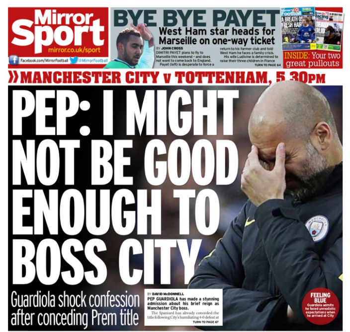 Daily Mirror back page