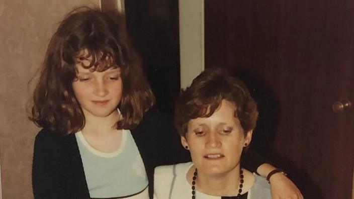 Nichola Harris as a young girl (left) with her mother on the right