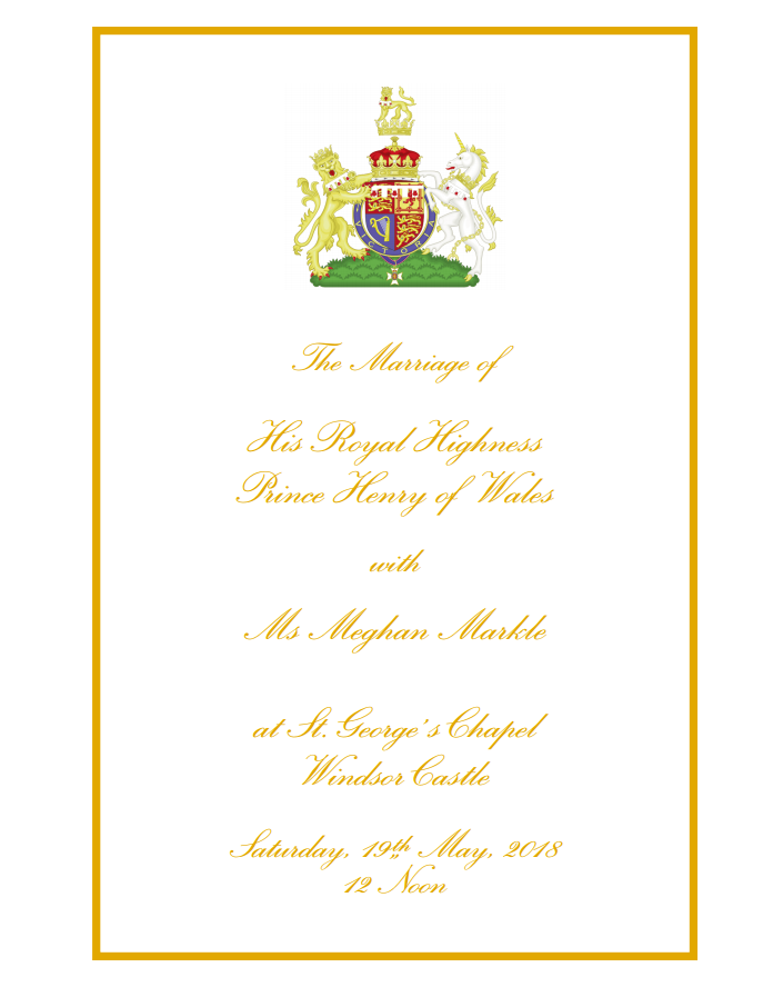 Order of service