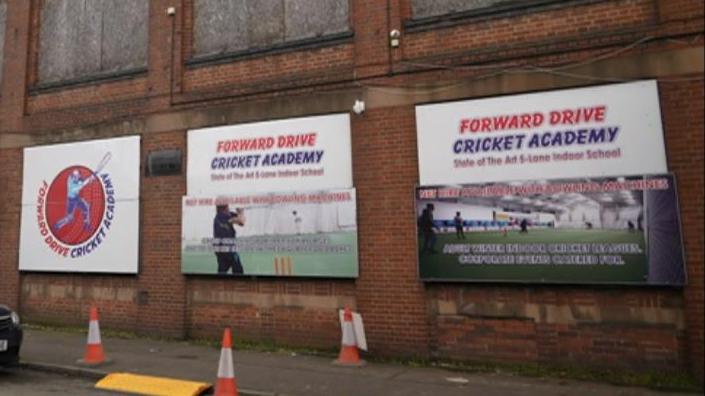 A warehouse cricket academy building